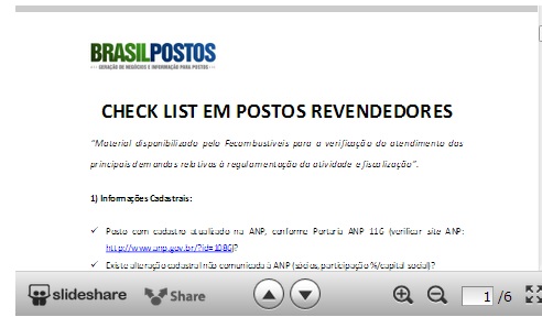 Check List em Postos Revendedores – Fecombustíveis