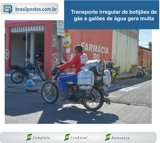 Transporte Irregular de Botijões de Gás e Galões de Água Gera Multa