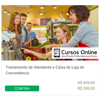 Curso Treinamento de Atendente e Caixa de Loja de Conveniência