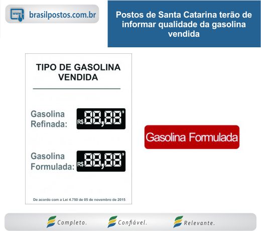 Postos de Santa Catarina terão de informar qualidade da gasolina vendida