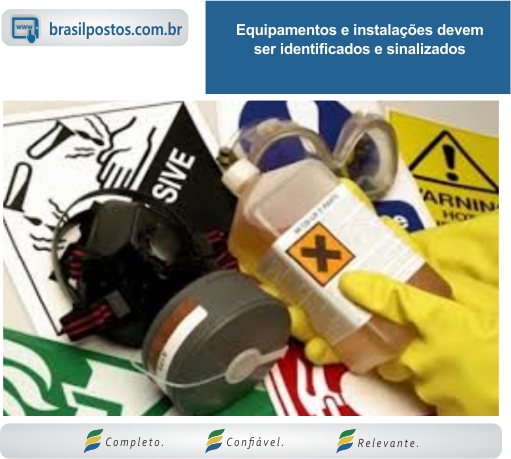 Equipamentos e instalações devem ser identificados e sinalizados