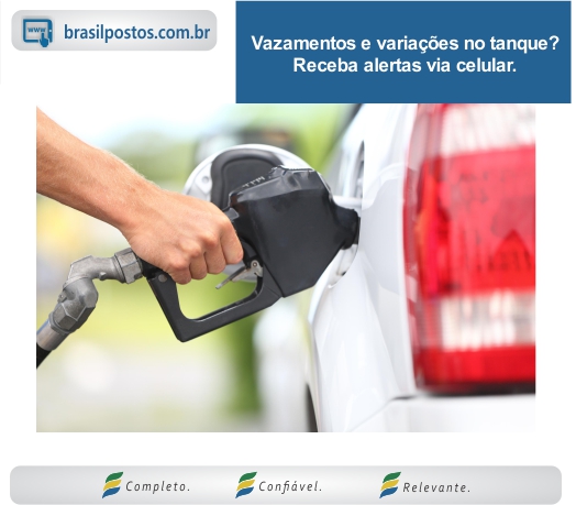 Vazamentos e variações no tanque? Receba alertas via celular.
