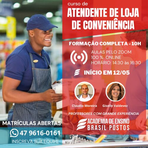 Curso De Formação Dos Atendentes Da Sua Loja De Conveniência - Início Em Maio Curso de Formação dos Atendentes da sua Loja de Conveniência - Início em Maio