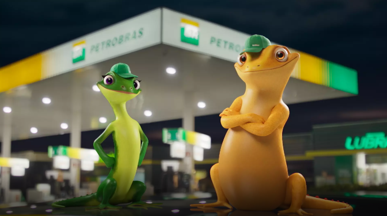 Lu e Brás, calangos mascotes da Petrobrás