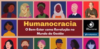 Imagem ilustrativa de equipe com título Humanocracia