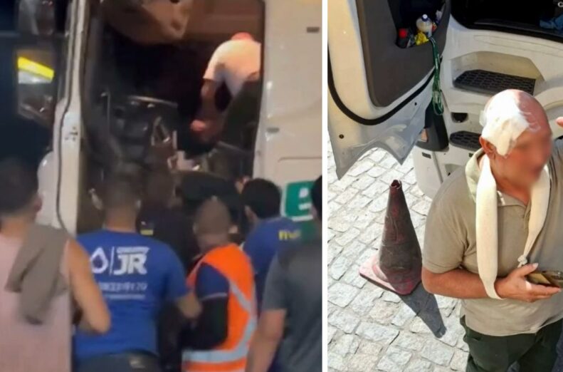 Caminhoneiro de SC é cercado por dez homens e agredido em posto de combustível no ES