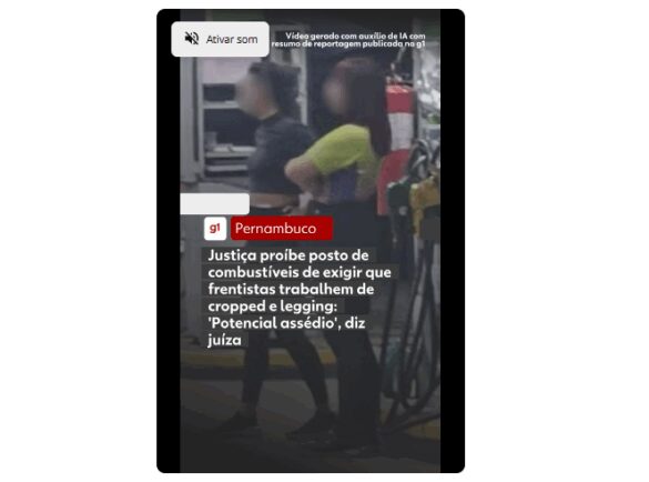 Frentista pediu para sair de posto de combustíveis após sofrer pressão para trabalhar de legging e cropped