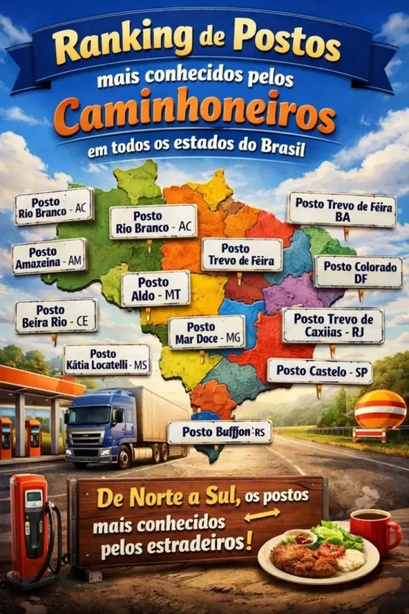 Conheça os 5 postos de combustíveis mais bem avaliados pelos caminhoneiros.