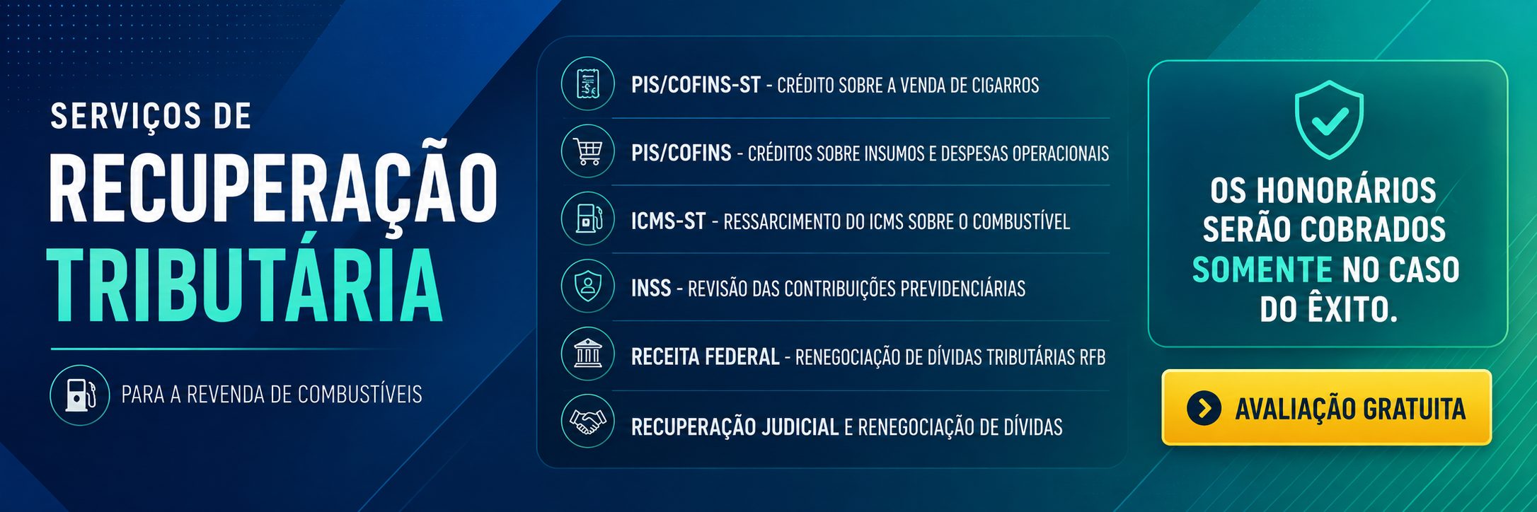 Serviços de recuperação tributária para a revenda de combustíveis - avaliação gratuita