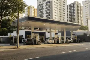 Posto de combustíveis urbano reaberto em bairro de São Paulo ao fim da tarde