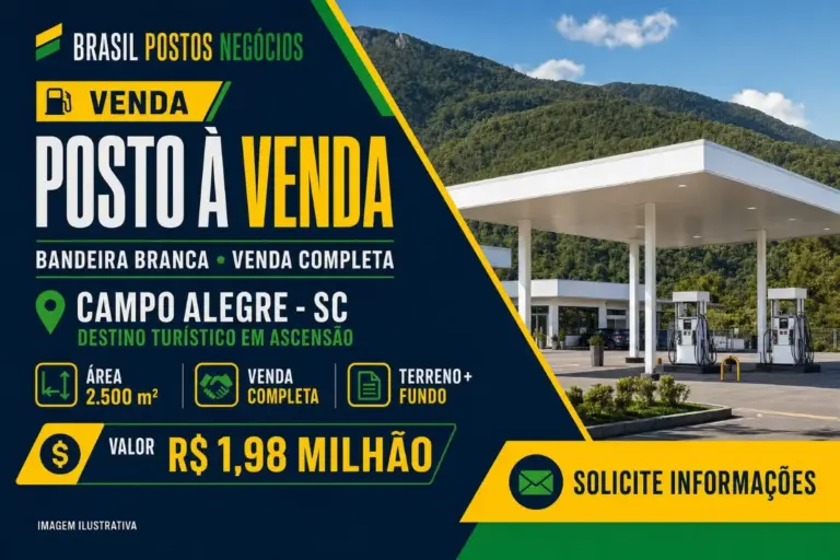 Posto bandeira branca à venda em Campo Alegre com imóvel próprio
